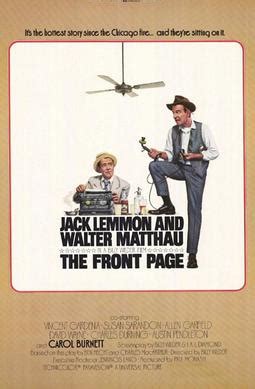 The Front Page (1974 film) .